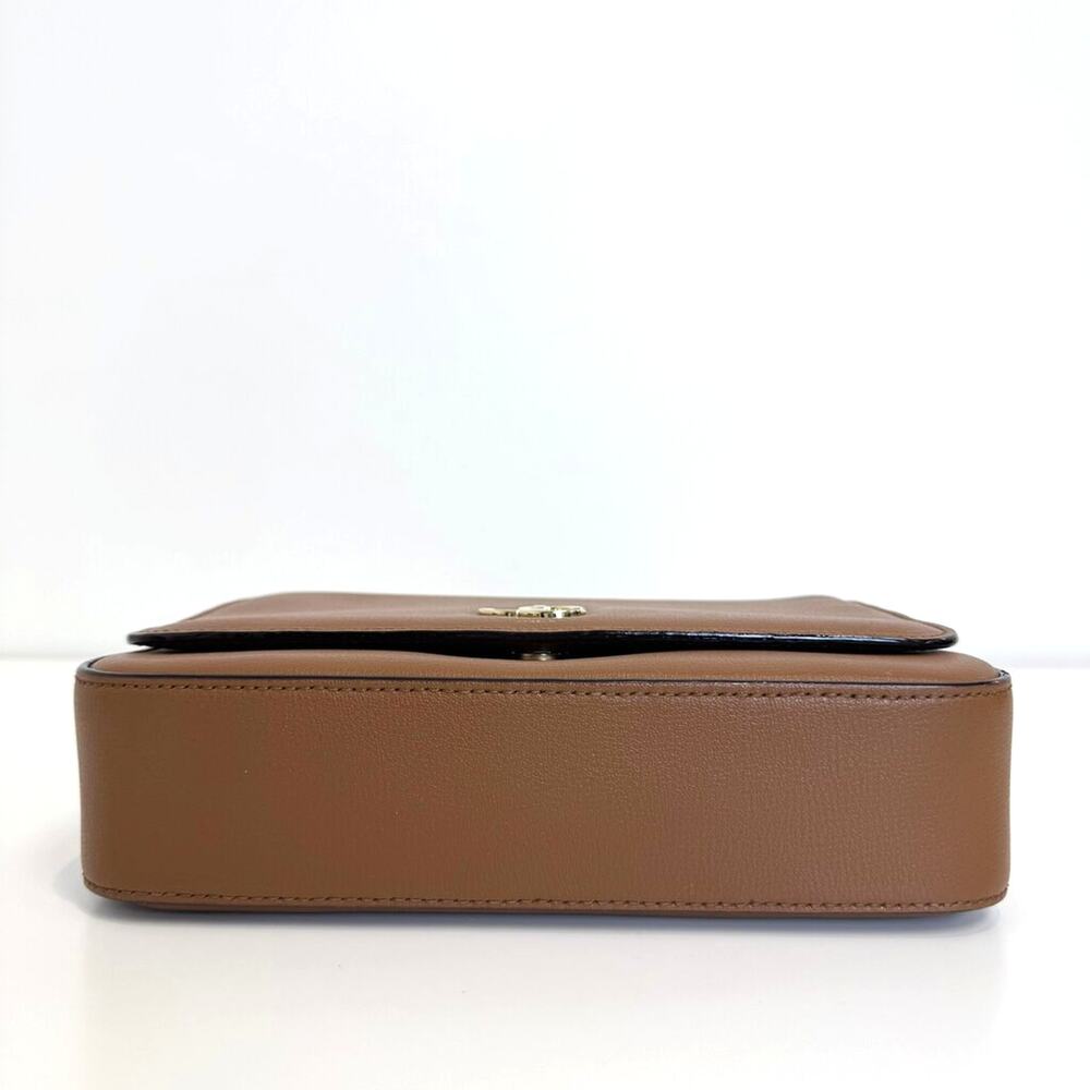Jimmy Choo Brown Leather Crossbody Shoulder Bag Adjustable Gold Chain Crossbody - Picture 5 of 8